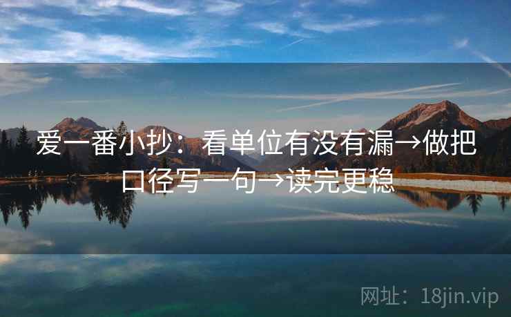爱一番小抄：看单位有没有漏→做把口径写一句→读完更稳  第2张